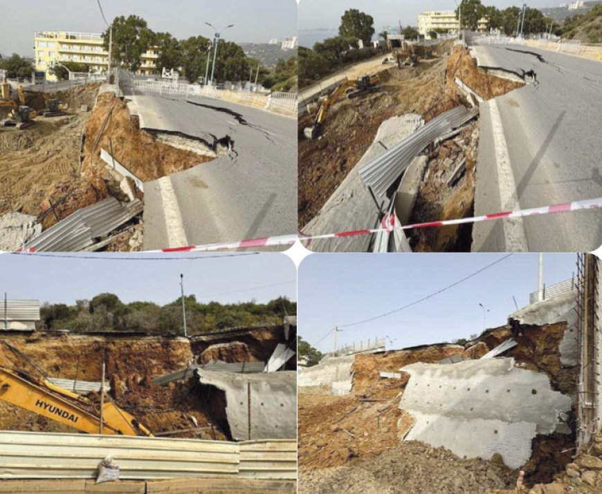 Annaba : un pan de route s’effondre à la corniche