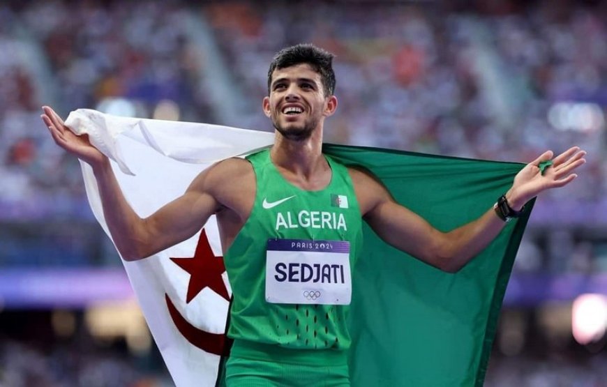 Djamel Sedjati au départ du 800 mètres