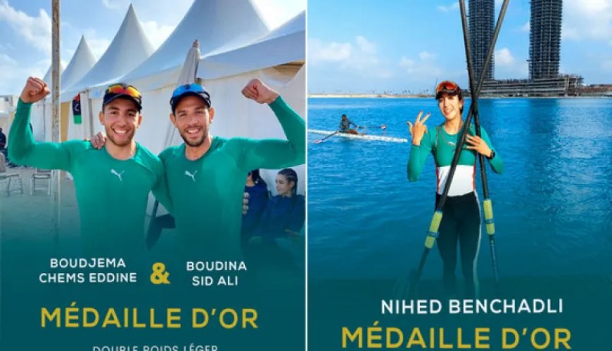 Championnat d’Afrique 2024 d’aviron : l’Algérie remporte 19 médailles dont 2 en or