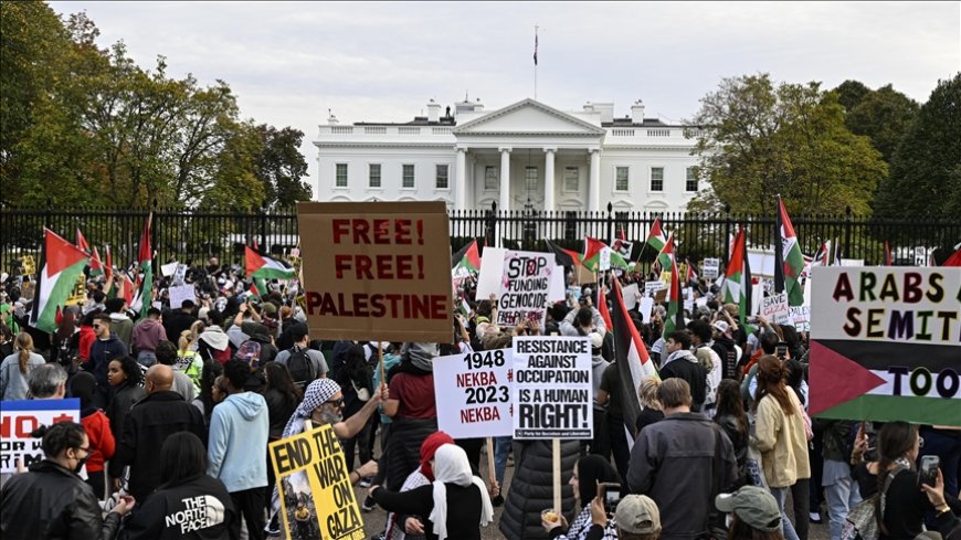 Etats-Unis : des centaines de personnes manifestent devant la Maison  blanche pour dénoncer l’agression sioniste à Gaza