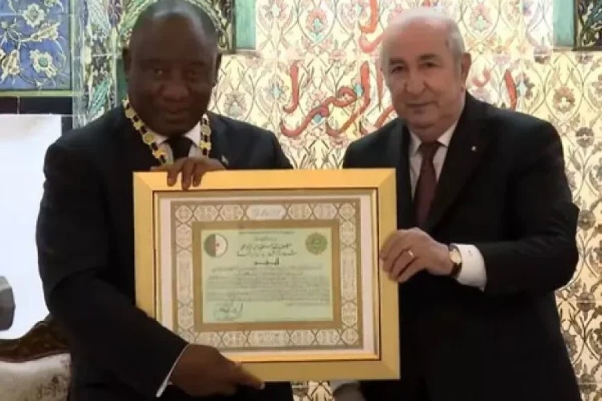 Algérie – Afrique du Sud : Tebboune décore Ramaphosa de la médaille de l’Ordre du mérite national «Athir»