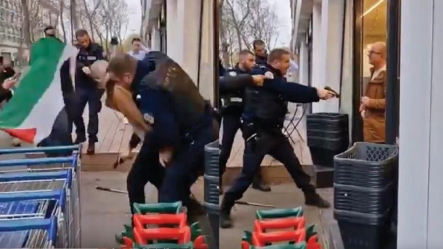 Incident choquant à Paris : un homme armé d’un pistolet menace des manifestants pro-palestiniens